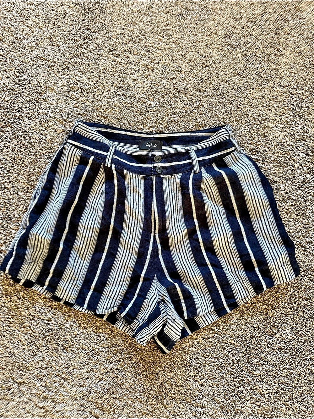 Rails Katy Mediterranean Stripe Striped High Waist Shorts in Blue & White Size